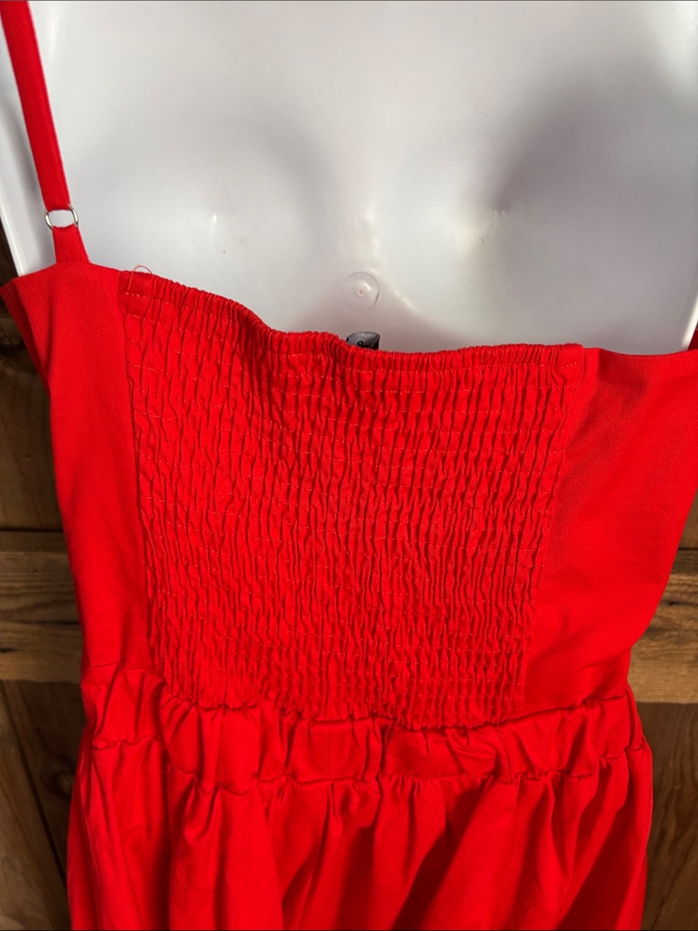 Red One-Shoulder Midi Dress with Front Knot - Picture 6 of 8
